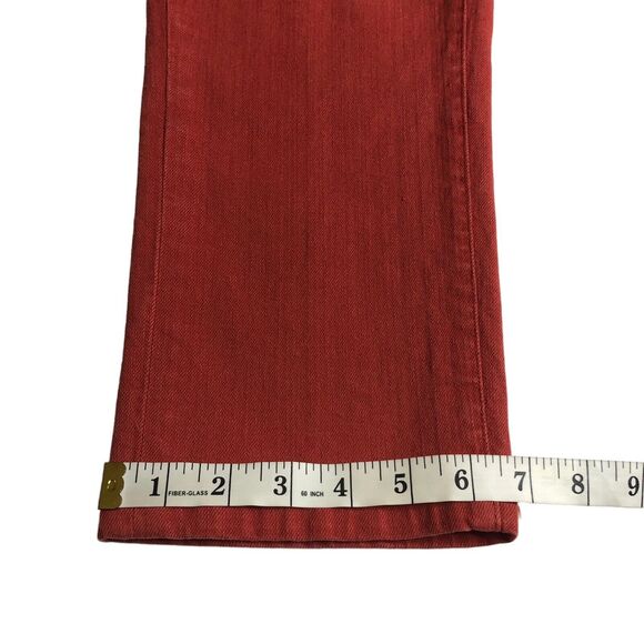 LL Bean Jeans Womens Petite 10 Red Orange Favorite Fit Crop Mid Rise Tapered Leg - Picture 13 of 13